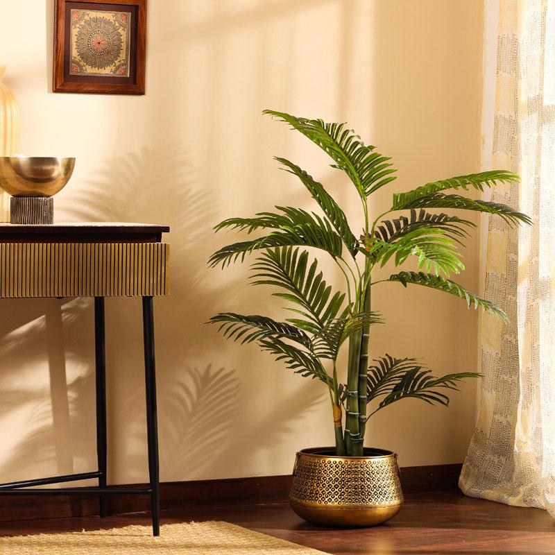 Artificial Realistic Areca Palm Plant With Black Plastic Pot - 3.3 Feet media 3