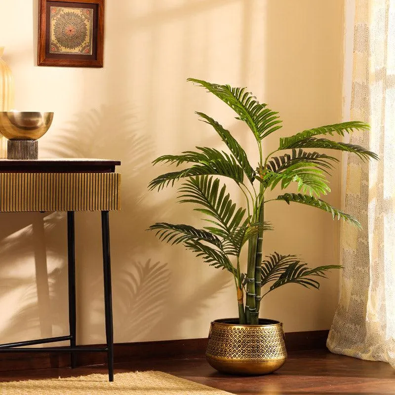 Artificial Realistic Areca Palm Plant With Black Plastic Pot - 3.3 Feet media 3