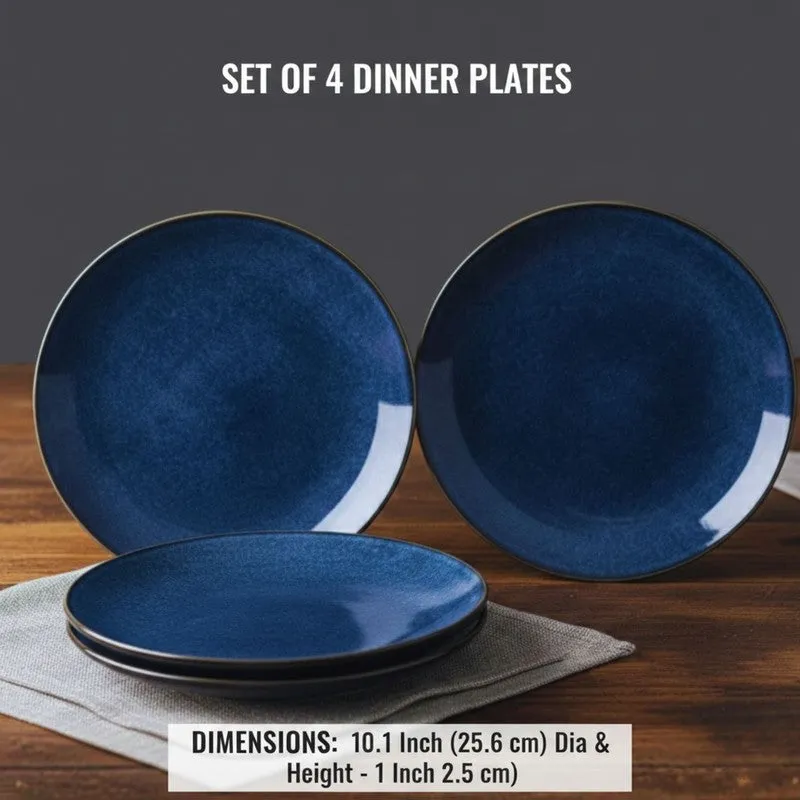 Ceramic Dinner Plates (Blue) - Set of Four media 4