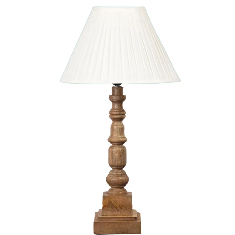 Pleatra II Arbor Wooden Table Lamp - White,Brown media 6