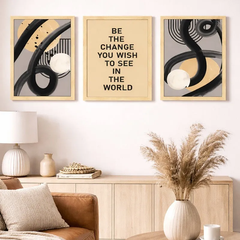 Be The Change Abtract Wall Art - Set Of Three media 3