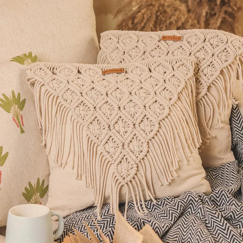 Carta Boho Handcrafted Macrame Cushion Cover media 3