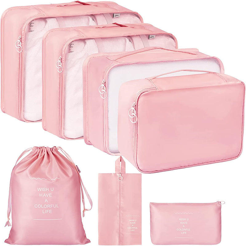 Robbie 7-Piece Pink Travel Organizer Set - Lightweight & Durable media 6