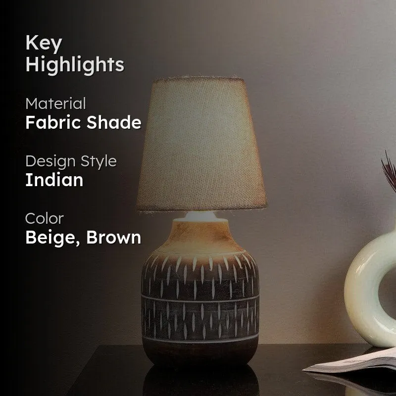 Nanasa Dante Fabric Table Lamp - Beige,Brown media 2