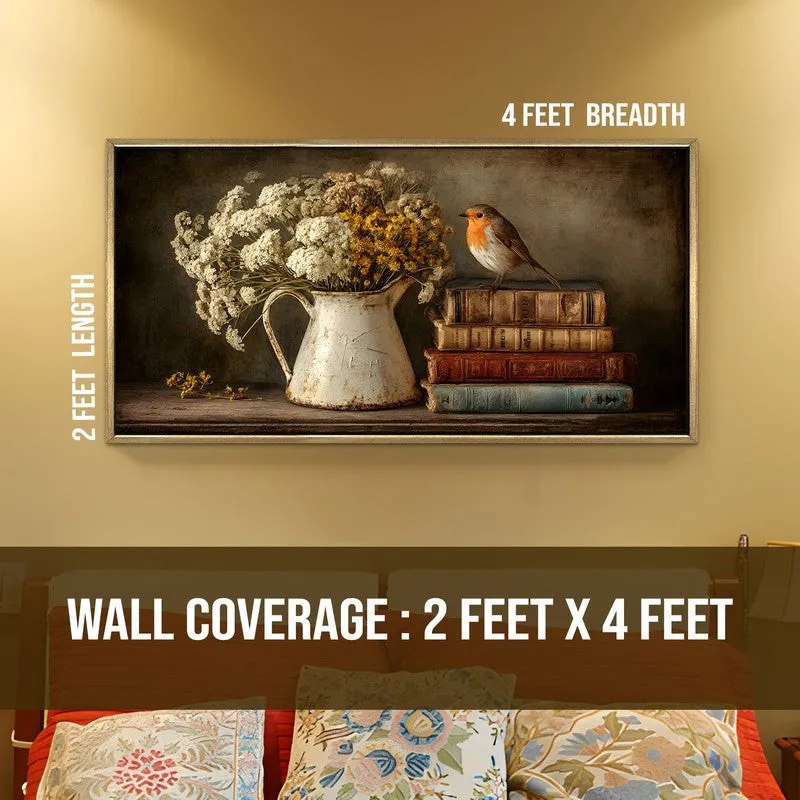 Vintage Perch Canvas Wall Painting With Frame media 8