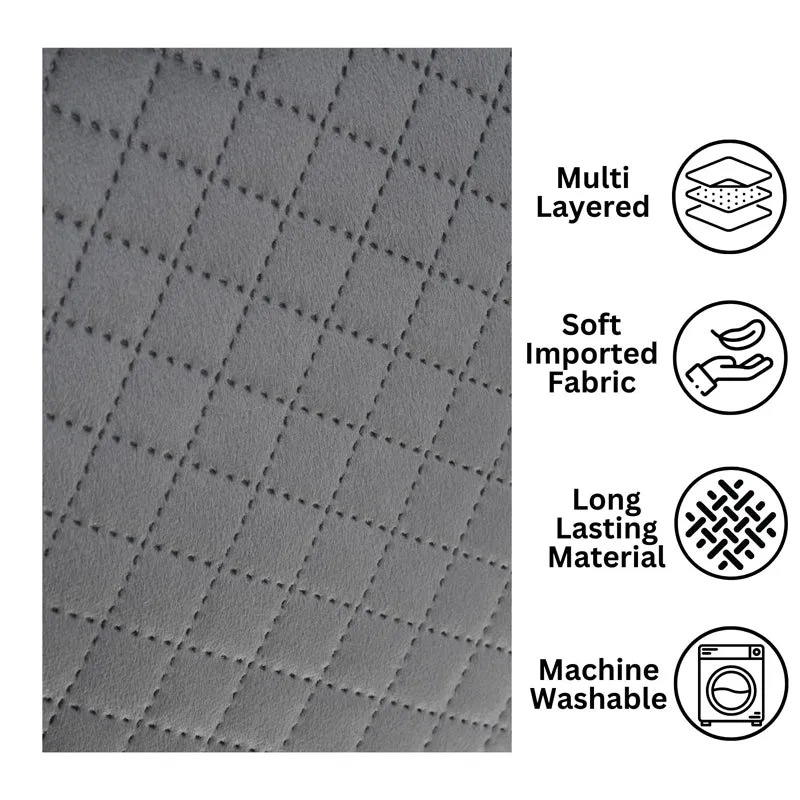 Osric Velvet Quilted Placemat (Grey) - Set Of Six media 6