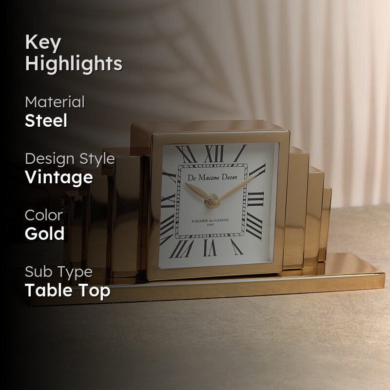 Grande Analog Table Clock - Gold media 2