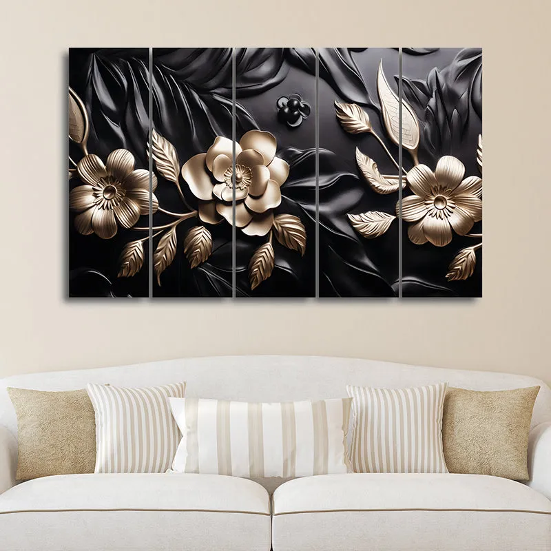 Flora Obsidia II Canvas Wall Art - Set Of Five media 1