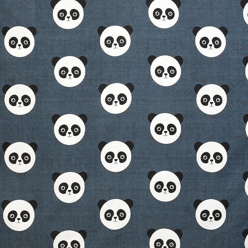 Panda Polka Kids Microfiber Bedsheet (Dark Grey) - 130 GSM media 4