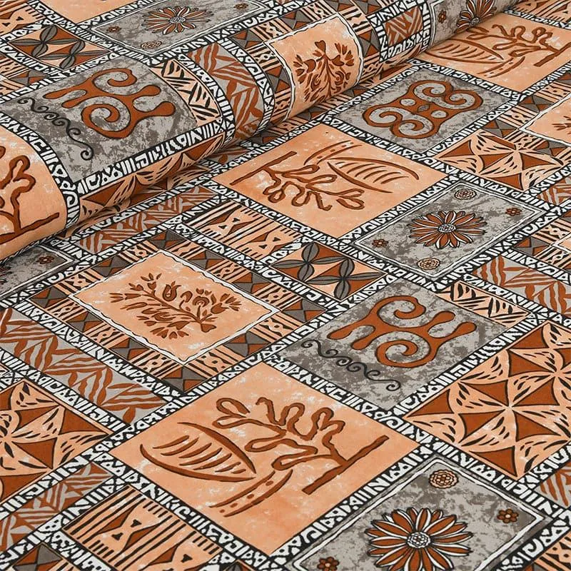 Tvisha Tribal Applique Print Cotton Bedsheet (Orange & Grey) - 180 TC media 5