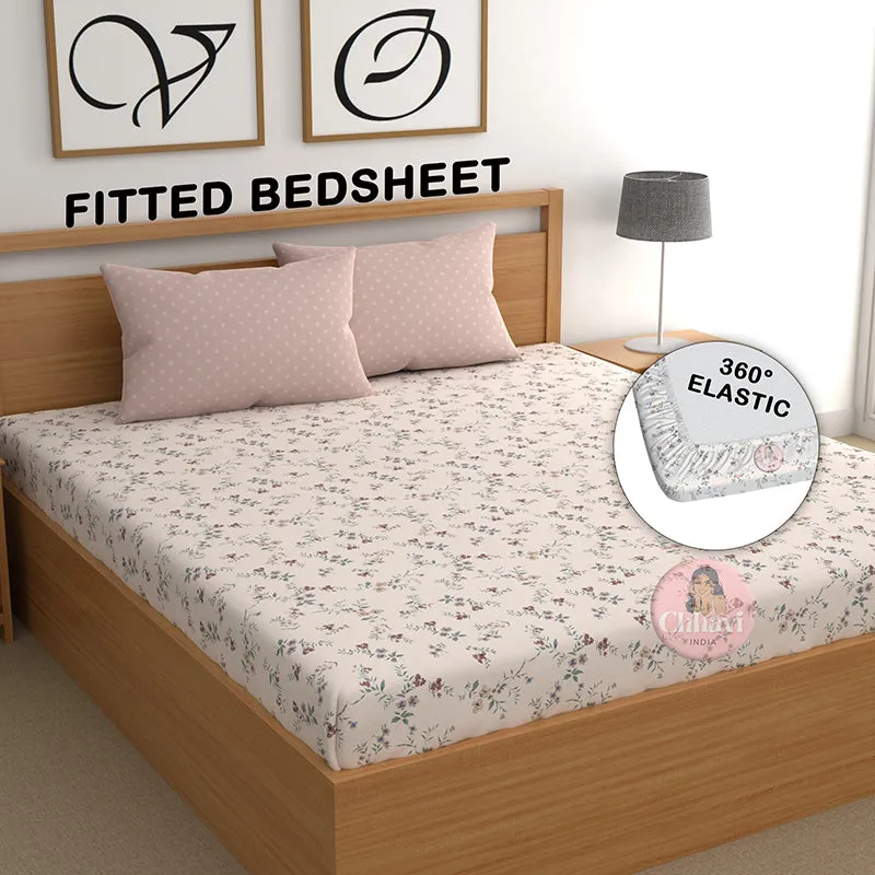 Spring Sprig I Fitted Microfiber Microfiber Bedsheet - 150 GSM media 3