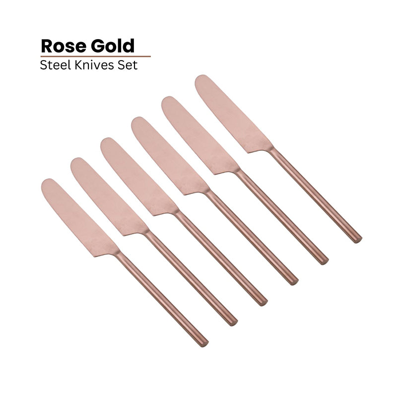 Zarif Stainless Steel Cheese Knife Set (Copper) - Set Of Six media 3
