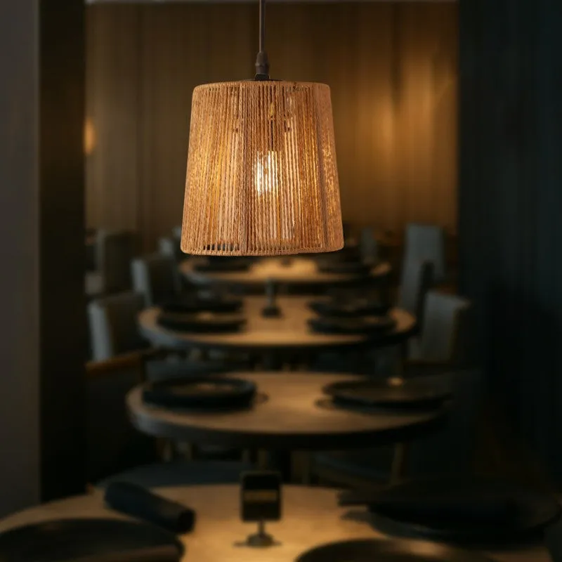 Zerron Ceiling Raffia Ceiling Lamp media 3