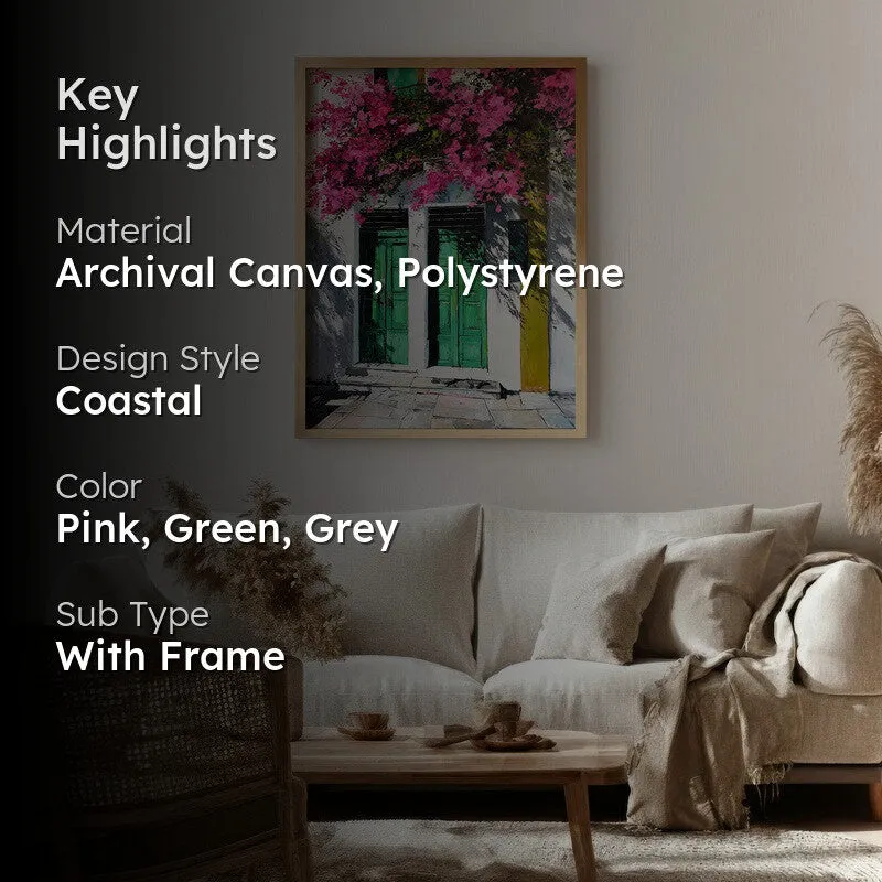 Maison Flora Canvas Wall Painting - Brown Frame media 2