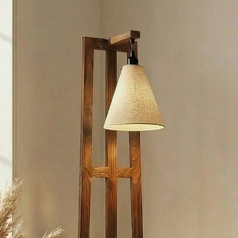 GentleGlow Wooden Floor Lamp - Brown media 4