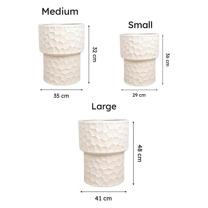 Peblora Floor Planter - White media 4