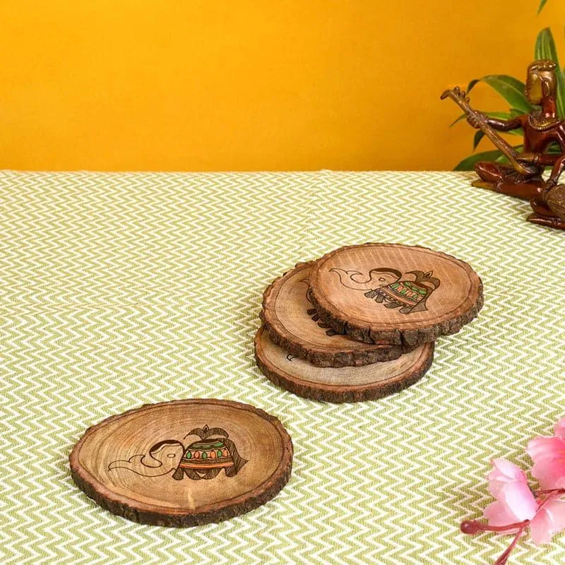 Haathi Tribal Coaster - Set Of Four media 1