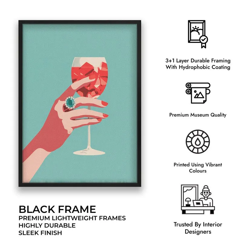 Emerald Ring Canvas Wall Painting - Black Frame media 9