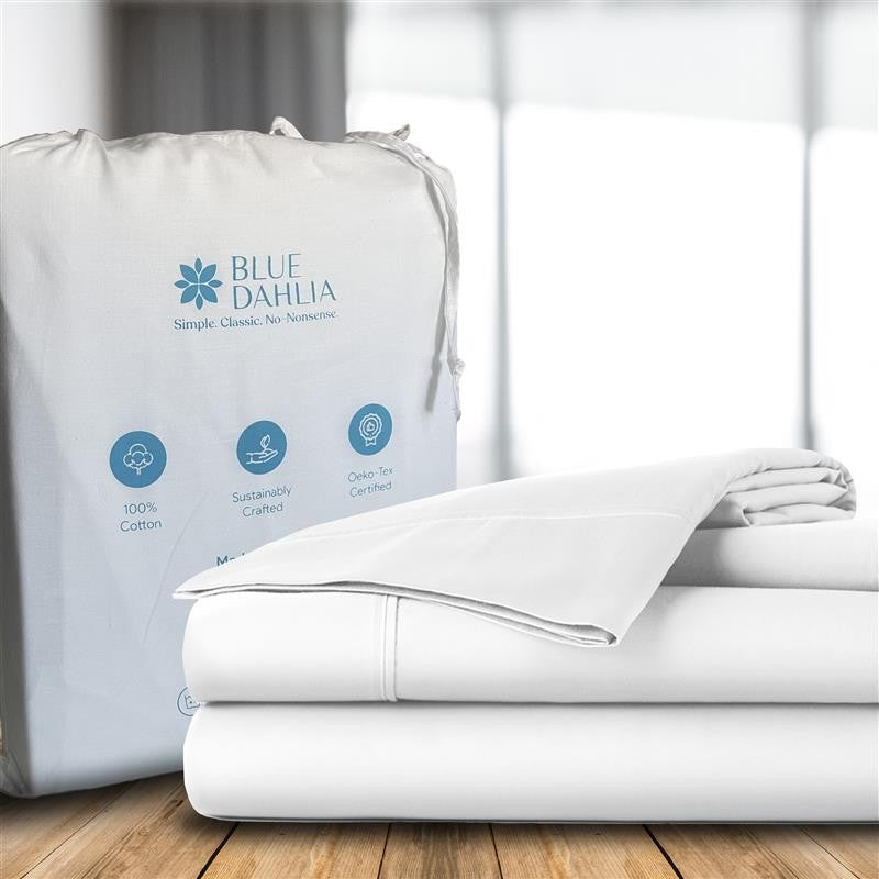 Zuma Solid Cotton Bedsheet (White) - 1000 TC media 7
