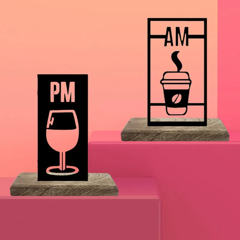 Wine PM & Coffee AM Showpiece - Set Of Two media 3