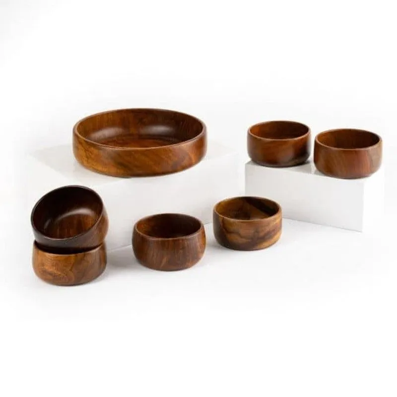 Mirana Wooden Bowl - Set Of Seven media 1