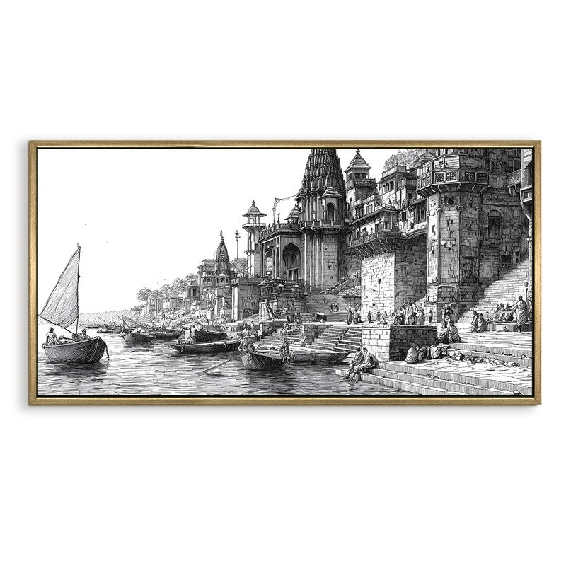 Monochrome Banaras Reverie Wall Art media 4