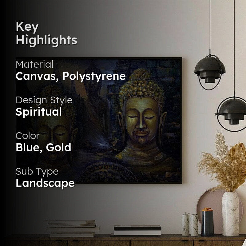The Buddha Canvas Wall Painting - Black Frame media 2