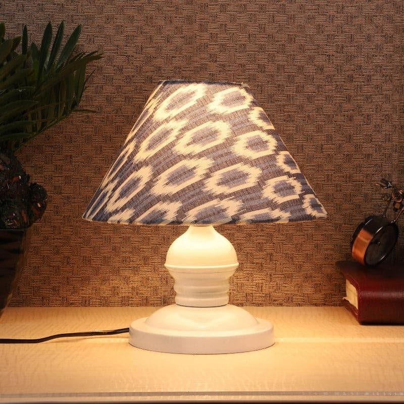 Lois Myrla Fabric Table Lamp - Blue,White
