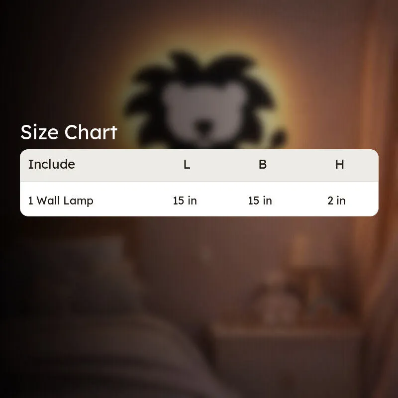 Pureva Lion Battery Operated MDF Wall Lamp - Black media 13