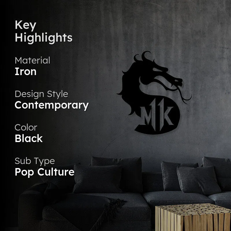 Mortal Kombat Dragon Black Iron Wall Accent media 2