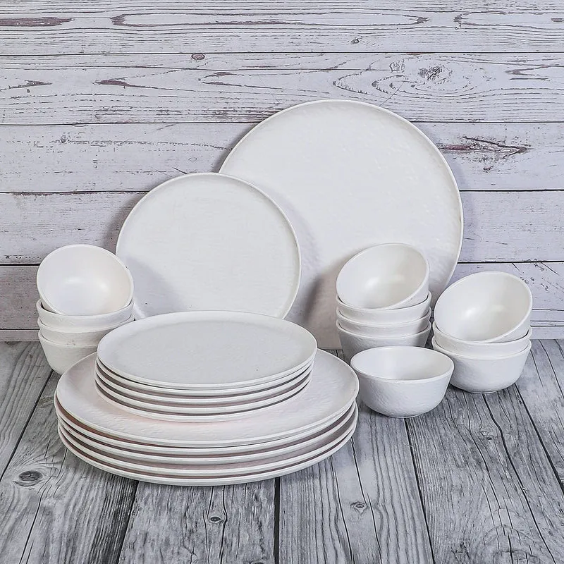Dotura Melamine Dinner Set (White) - 24 Piece Set media 1