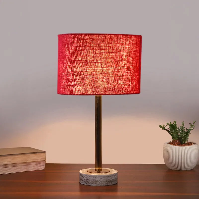 Sienna I Rodin Wooden Table Lamp - Maroon,Gold,White media 2