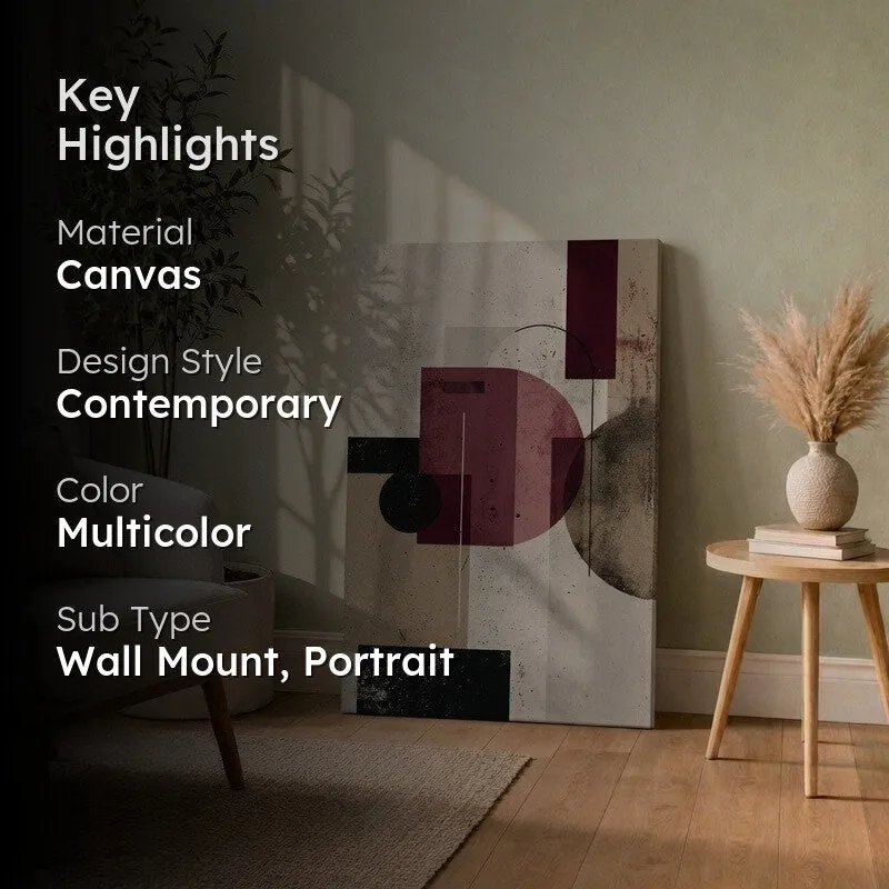 Muted Geometry Abstract Canvas Wall Art media 2