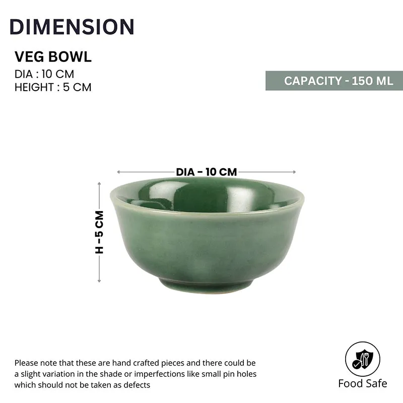 Brienne Ceramic Soup Bowl (150 mL/Green) - Set Of Six media 7