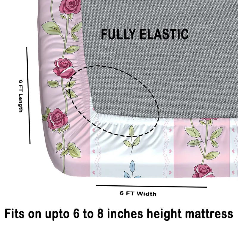 Irisea Fitted Microfiber Microfiber Bedsheet (Pink) - 150 GSM media 6