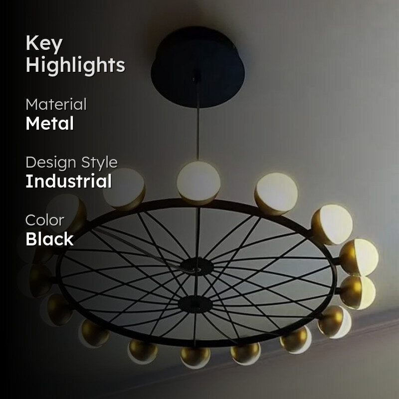 Solisine Metal Cluster Ceiling Lamp - Black media 2