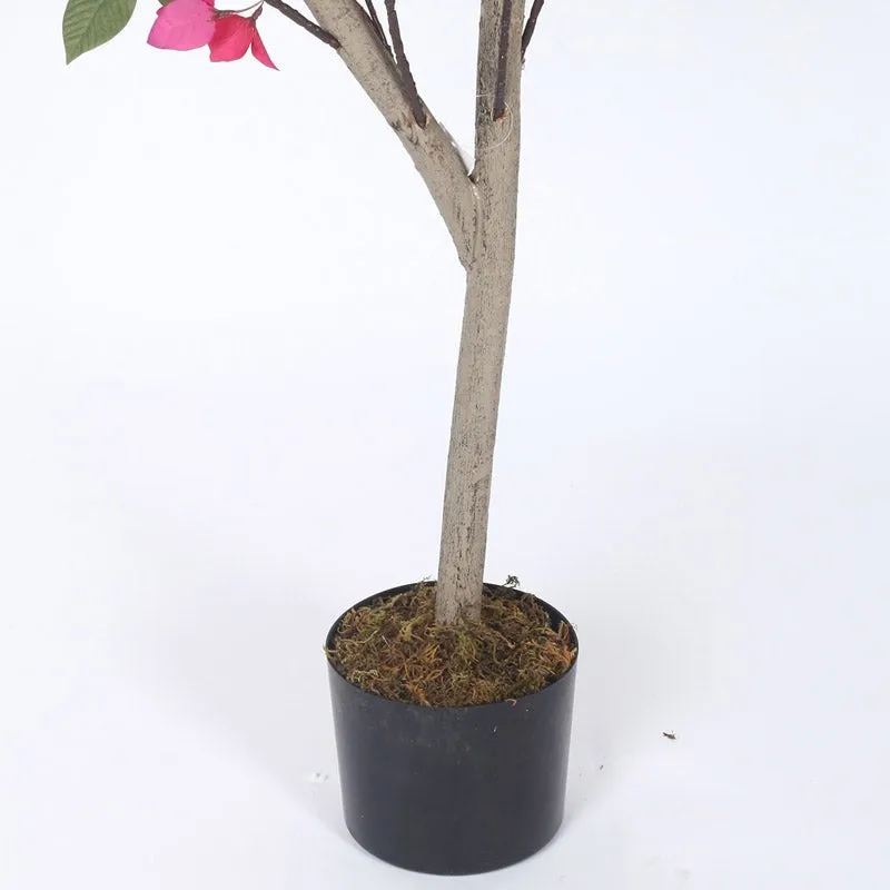 Faux Realtouch Bougainvillea Flower With Black Plastic Pot - 3.9 Feet media 7