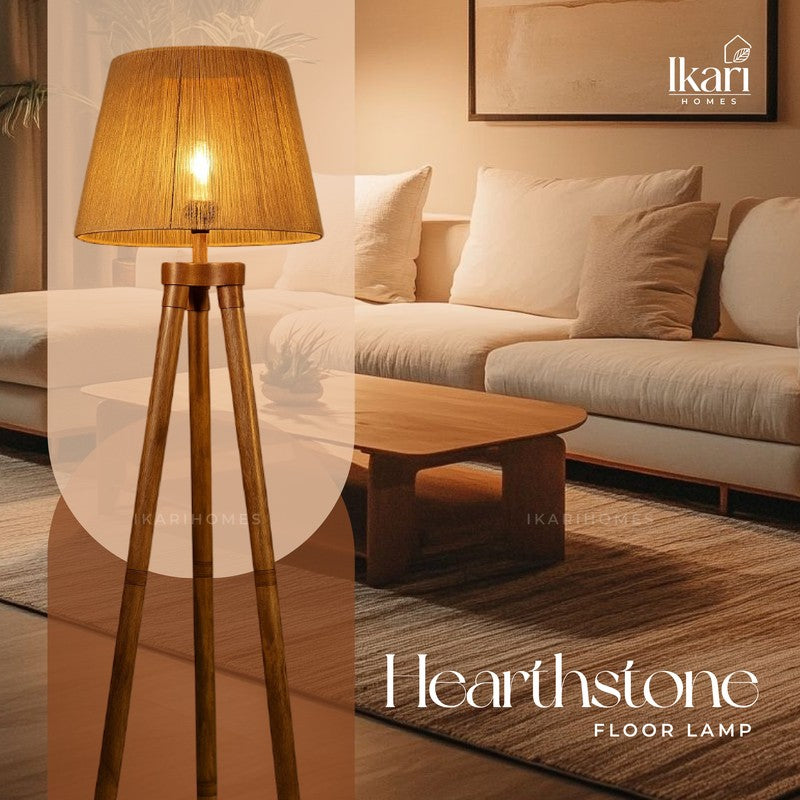 Nordic Tripod Acacia Wood Floor Lamp media 5
