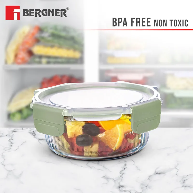 Bergner Seal Tiff Airtight Glass Tiffin Box (Green) - 620 mL media 3