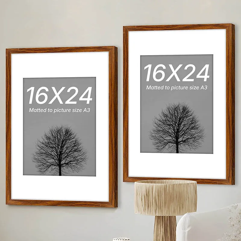 Driftwood Charm Rectangle Photo Frame (Brown) - Set Of Two media 1