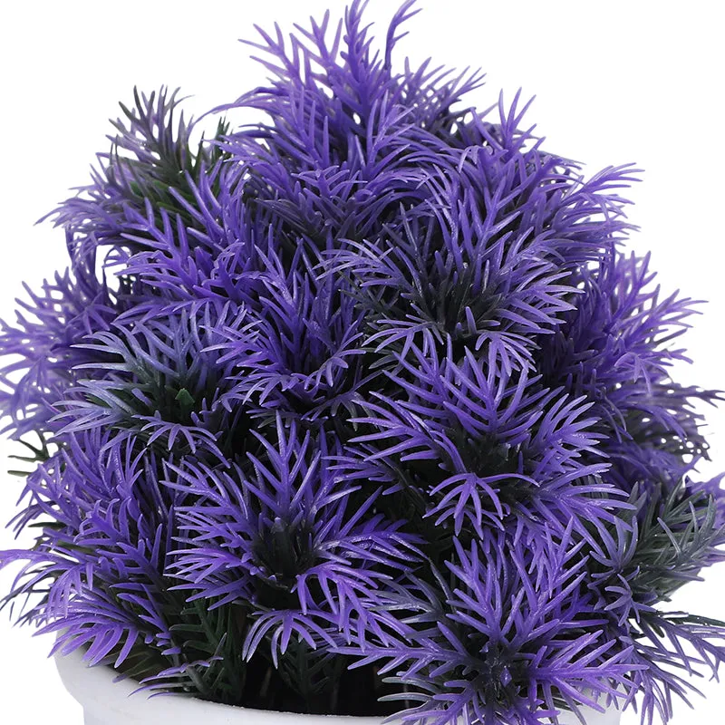 Aalto Artificial Plant With Black Plastic Pot (Green & Purple) - Set Of Two media 3