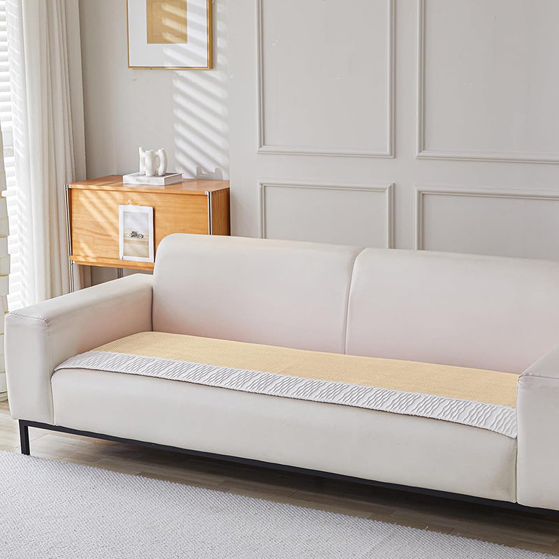 Blanco Textured Velvet Sofa Mat - Beige media 6