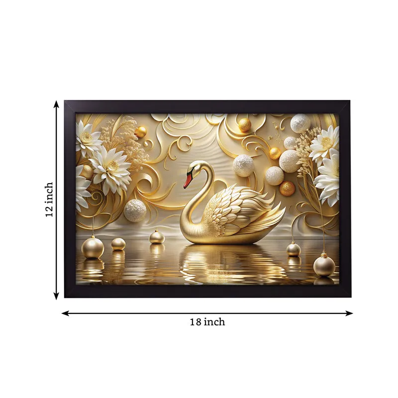 Ethereal Midas Swan Wall Painting media 4