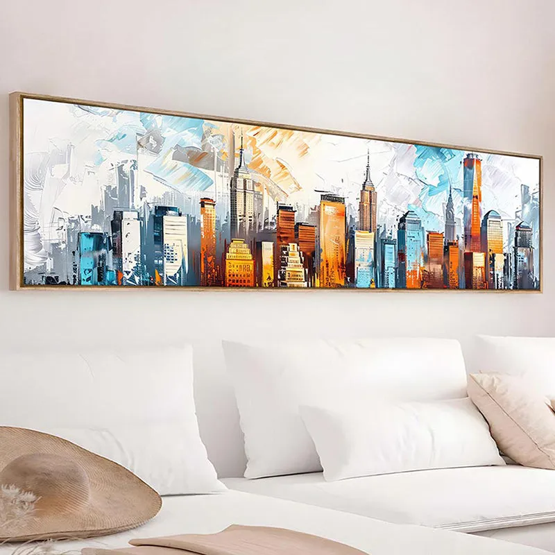 Vibrant Cityscapes Modern Canvas Wall Art With Frame media 5