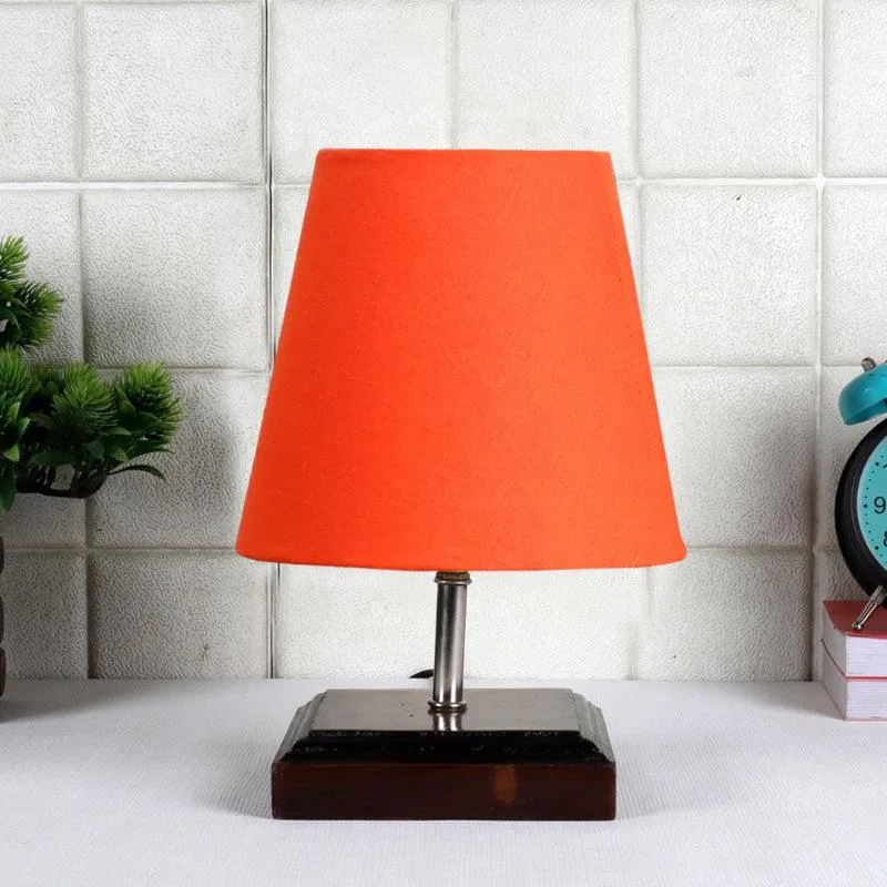 Niksha Fabric Table Lamp - Orange,Brown media 3