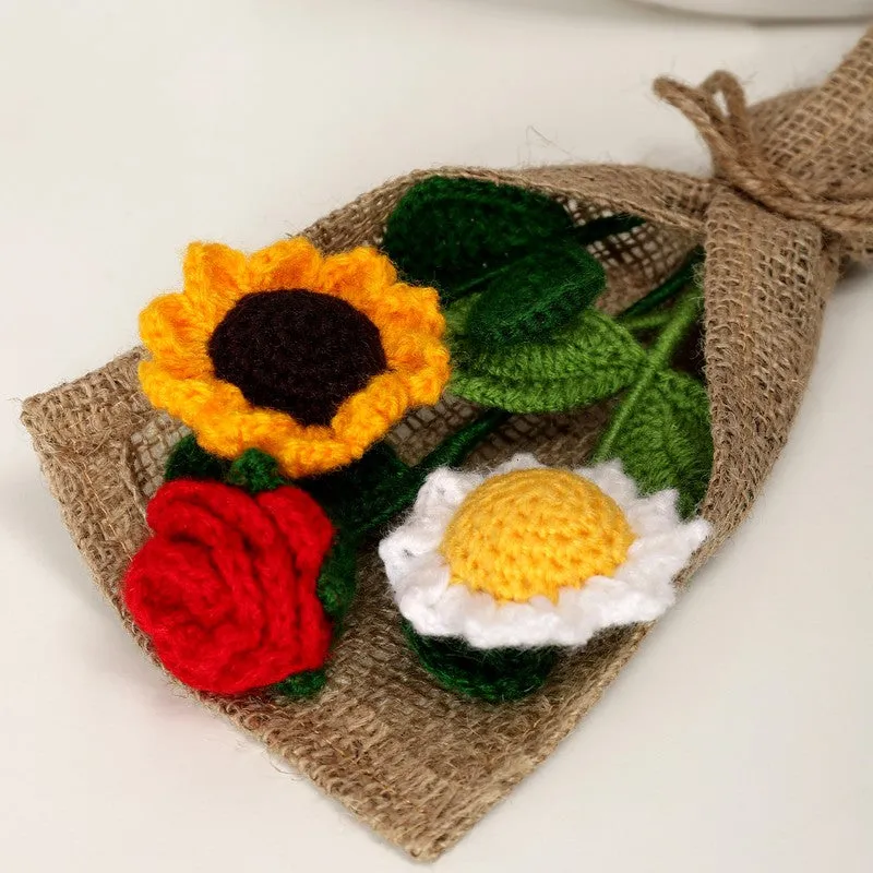 Crochet Handmade Sunflower Shine Bouquet - Set Of Three media 6