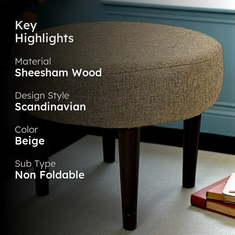 Pavro Sheesham Wooden Bench - Beige media 2