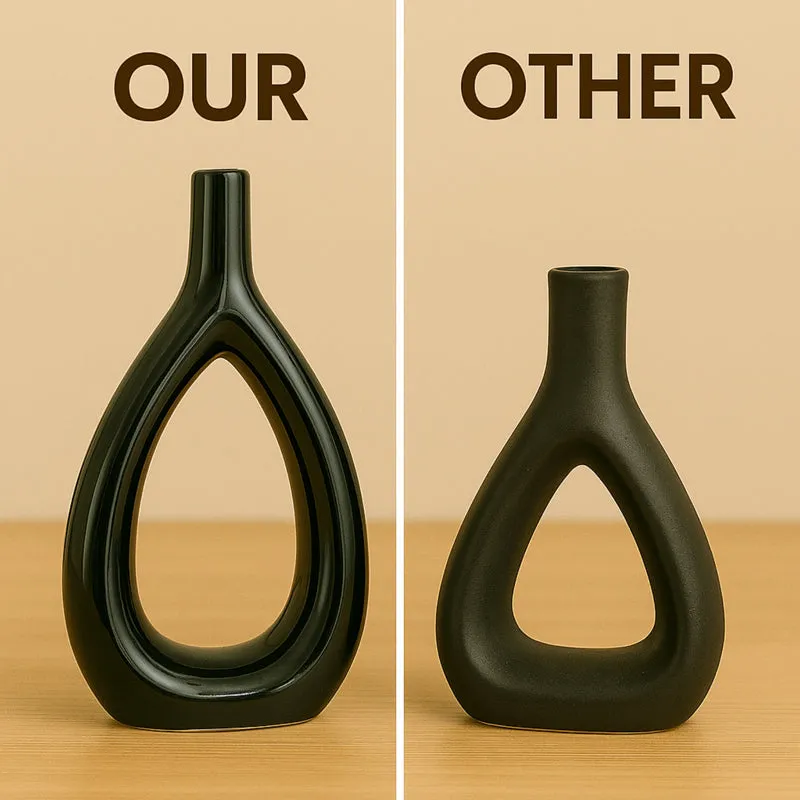Nivo Ceramic Vase - Black media 3
