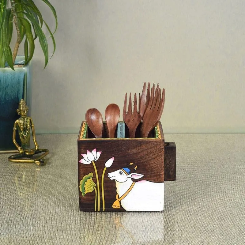 Pichhwai Leela Cutlery Holder media 1