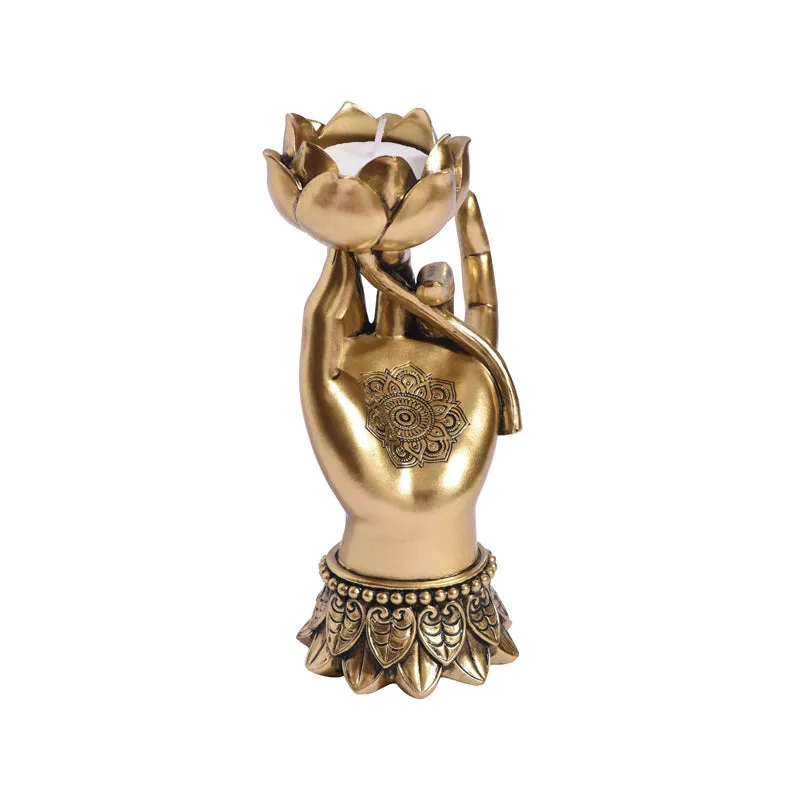 Buddha Palm Tea Light Holder media 4